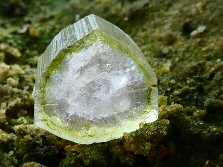 toermalijn groen/kleurloos kristal
