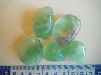 Trommelstenen Fluoriet Groen   Lot 100 gram